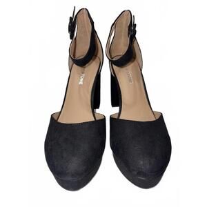 Sun + Stone Birdeye Black Platform Heels Size 8.5 M